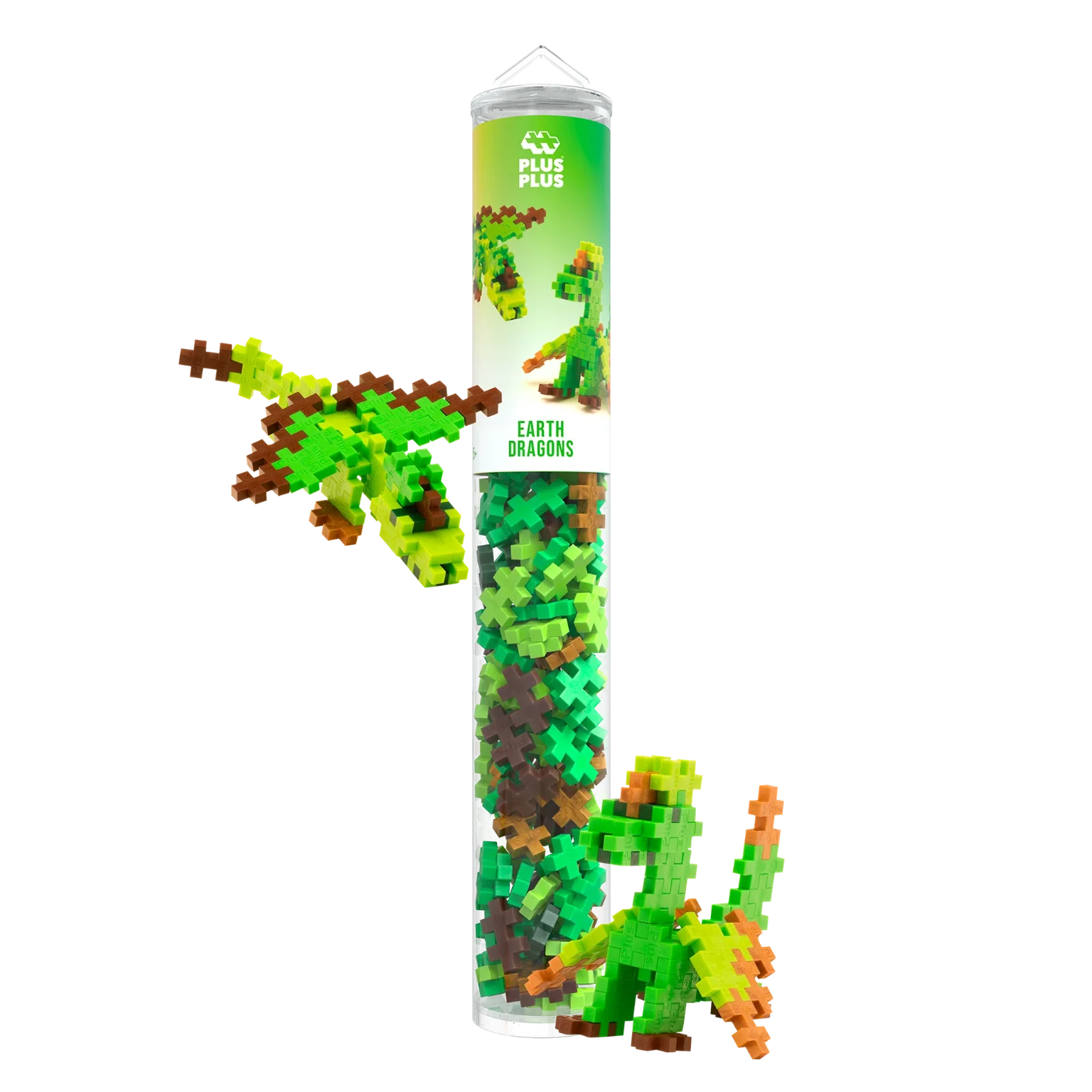 Bouwstenen Plus-Plus Earth Dragons - Tube 100 stuks