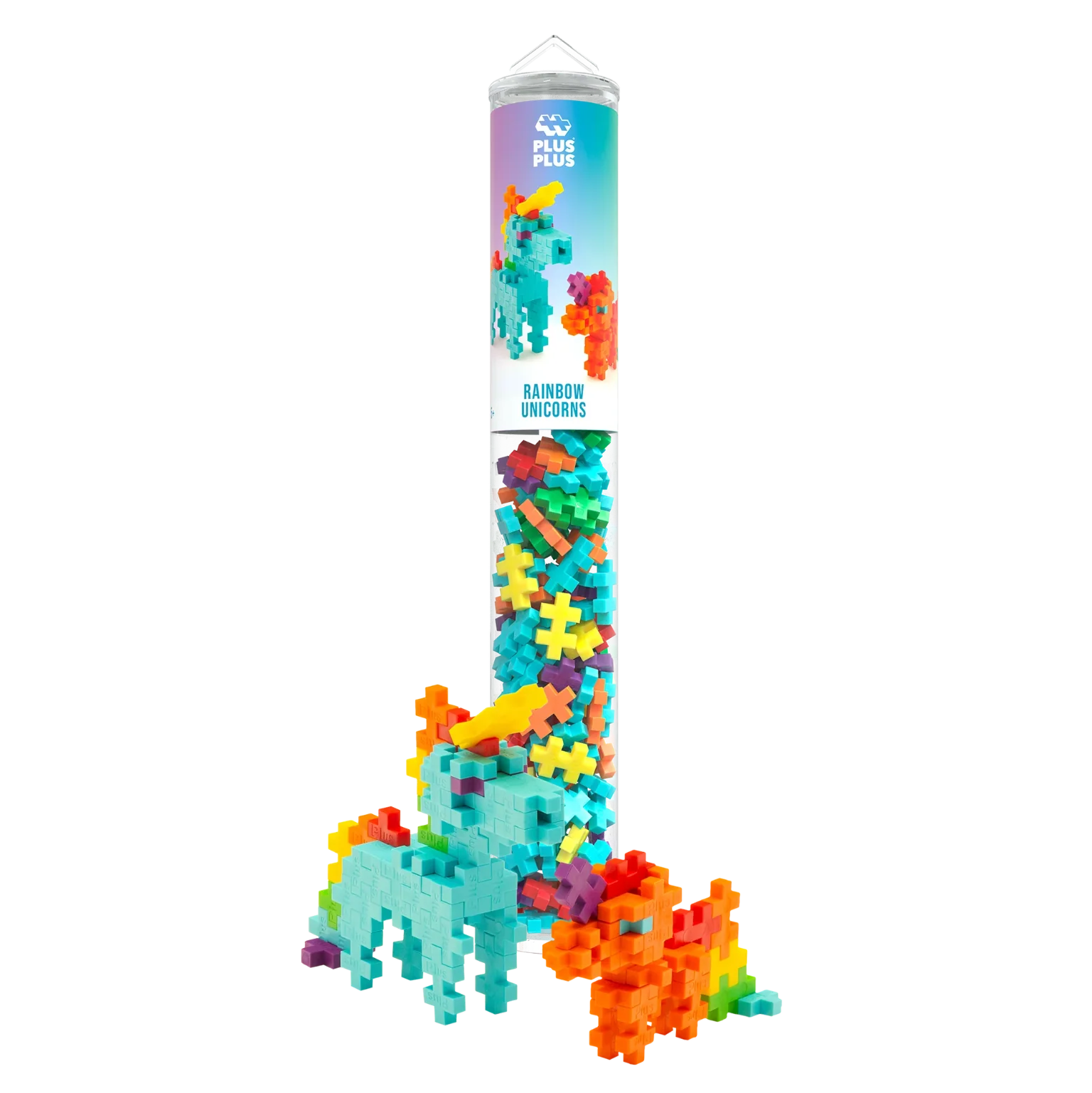 Bouwstenen Plus-Plus Rainbow Unicorns - Tube 100 stuks