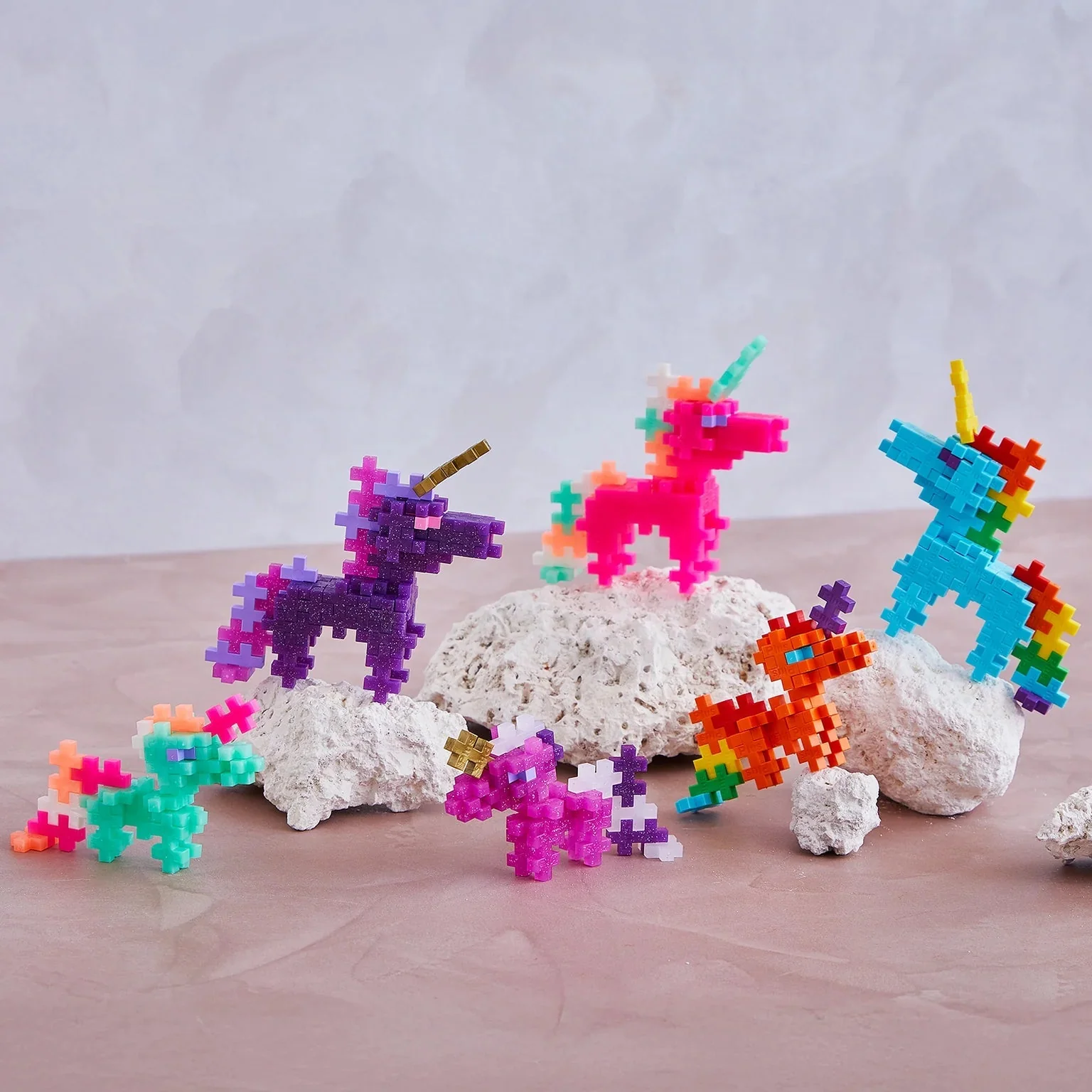 Bouwstenen Plus-Plus Rainbow Unicorns - Tube 100 stuks - Image 2