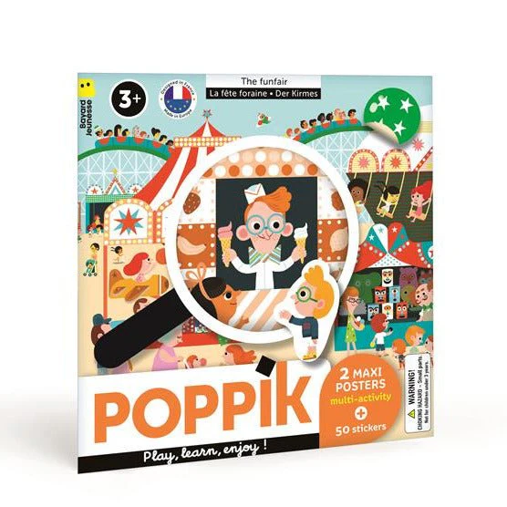 Speelposters met 50 stickers Funfair - 3 tot 6 jaar