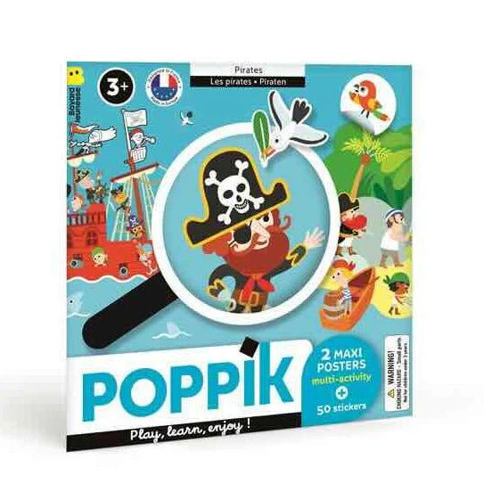 Speelposters met 50 stickers Pirates - 3 tot 6 jaar
