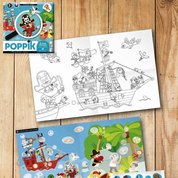 Speelposters met 50 stickers Pirates - 3 tot 6 jaar - Image 2