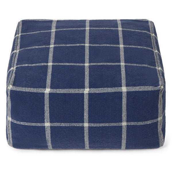 Poef Geo Block Navy Blue - 45 x 45 cm