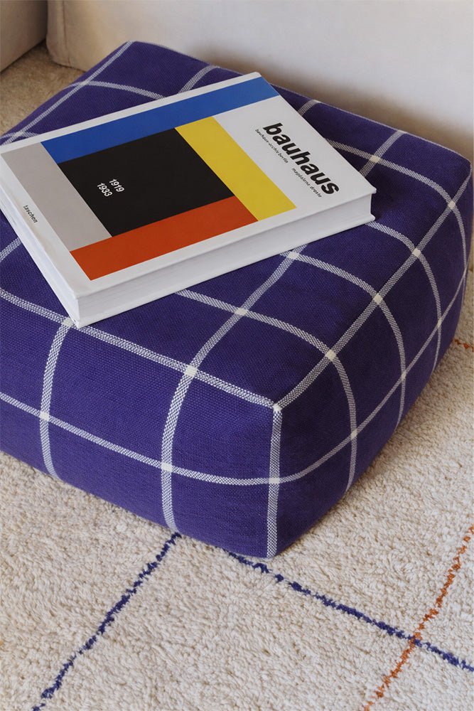 Poef Geo Block Navy Blue - 45 x 45 cm - Image 4