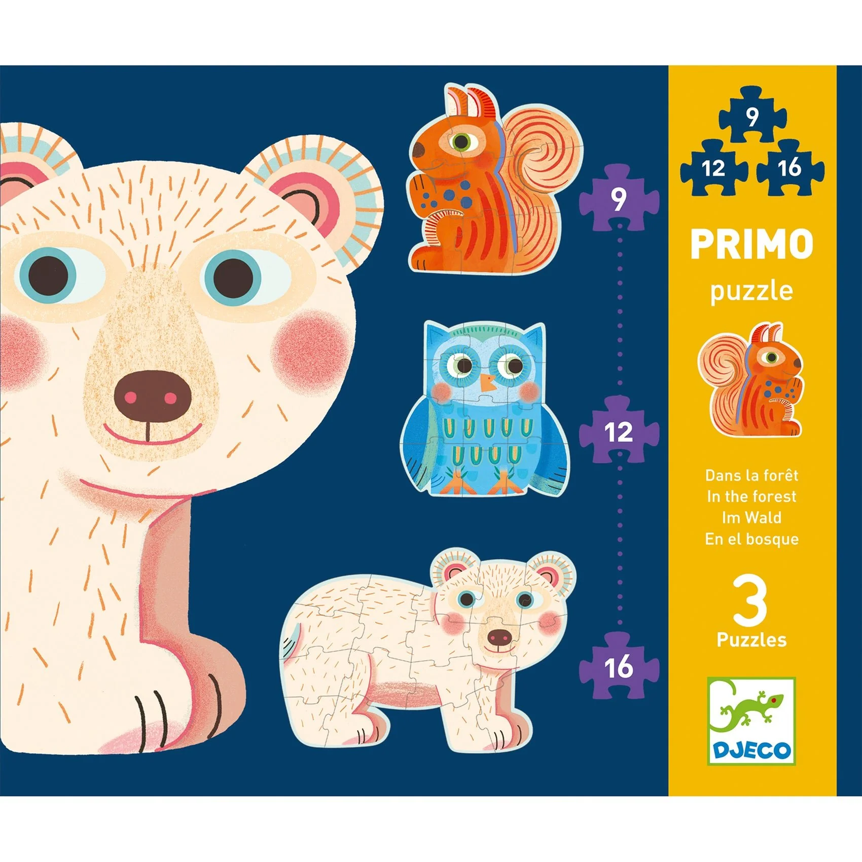 Eerste legpuzzels Primo Puzzle Dans la foret - 9, 12, 16 stukjes - Image 4