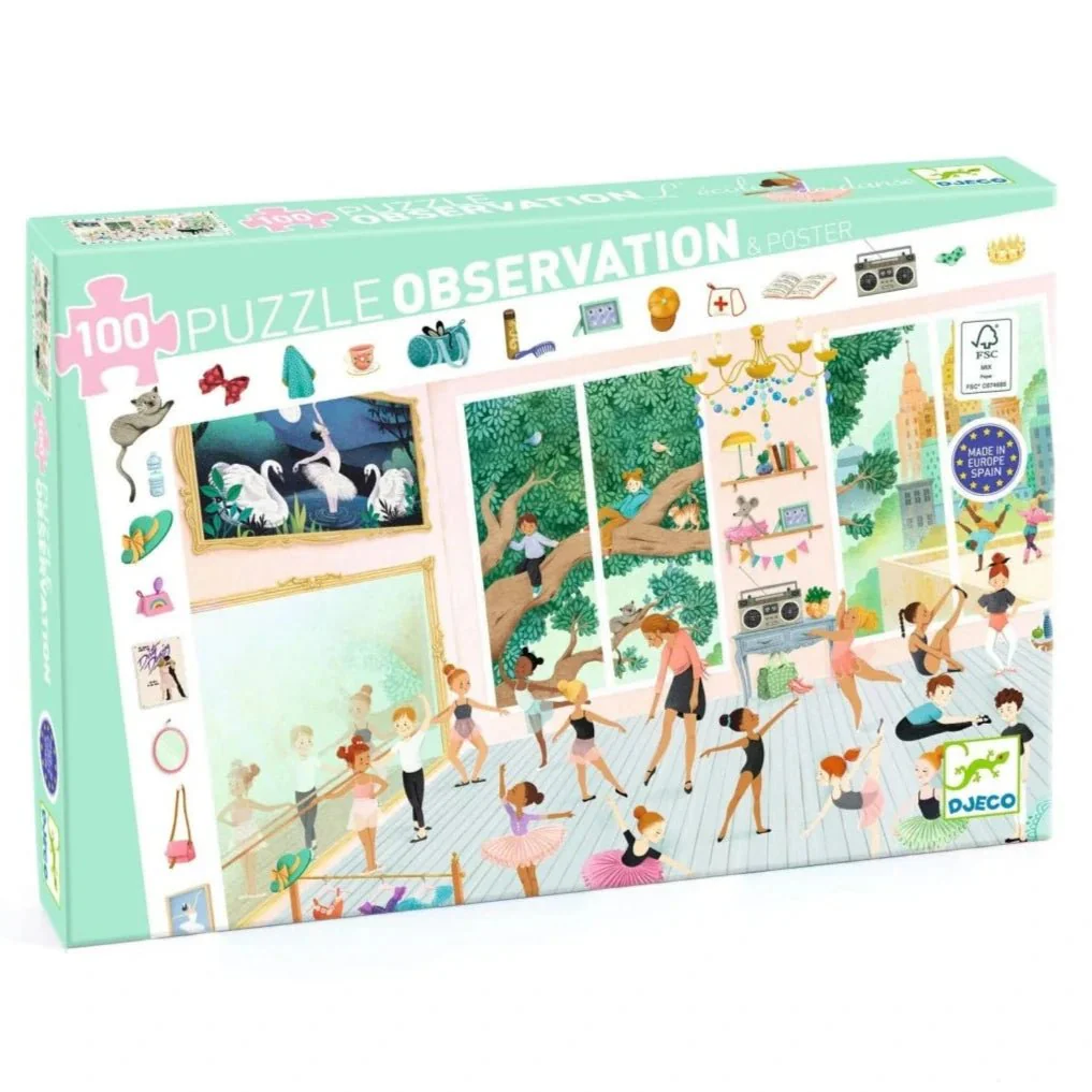 Observatiepuzzel met poster Dansschool - 100 stukjes