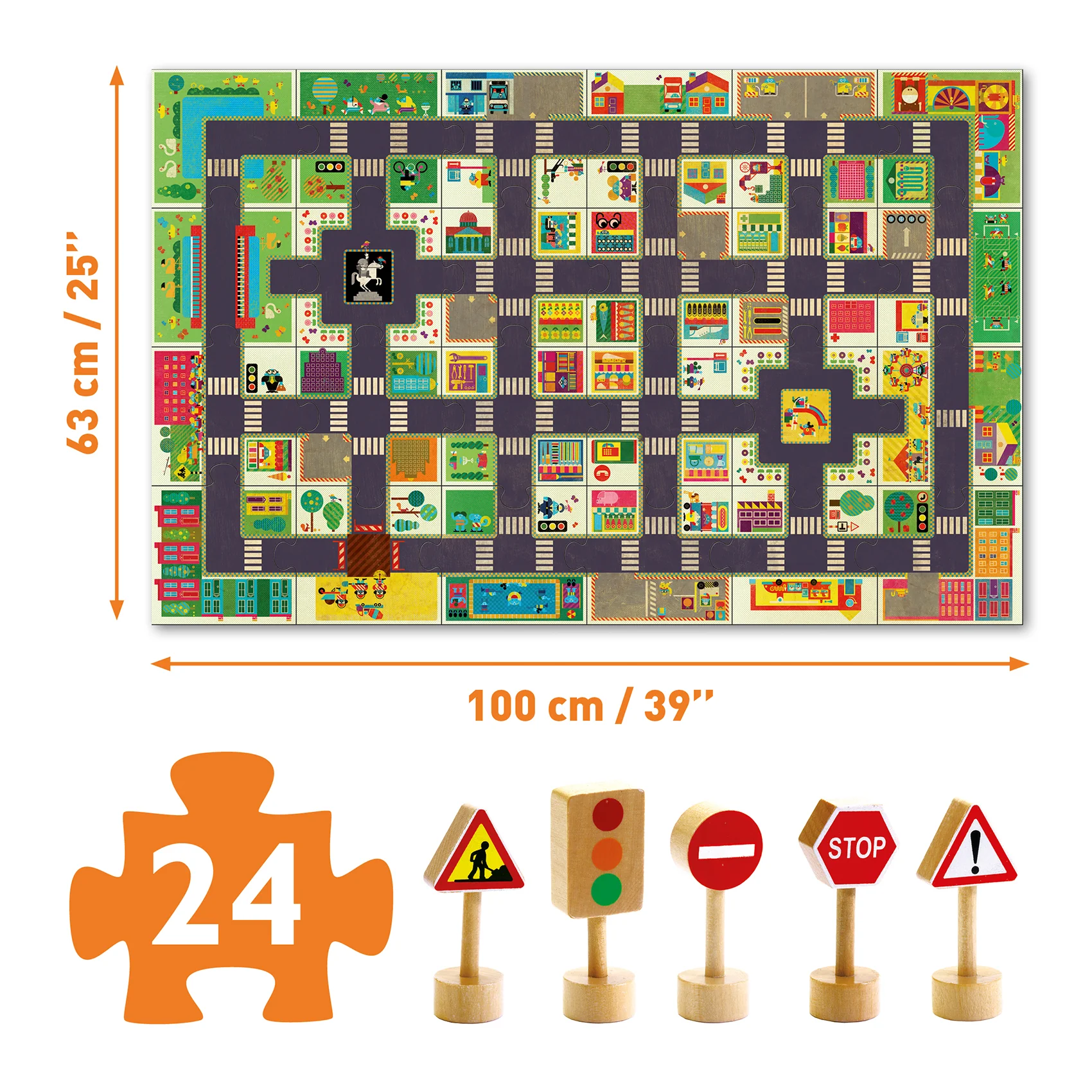 Puzzel Auto Circuit De Stad - 24 stukjes - Image 4