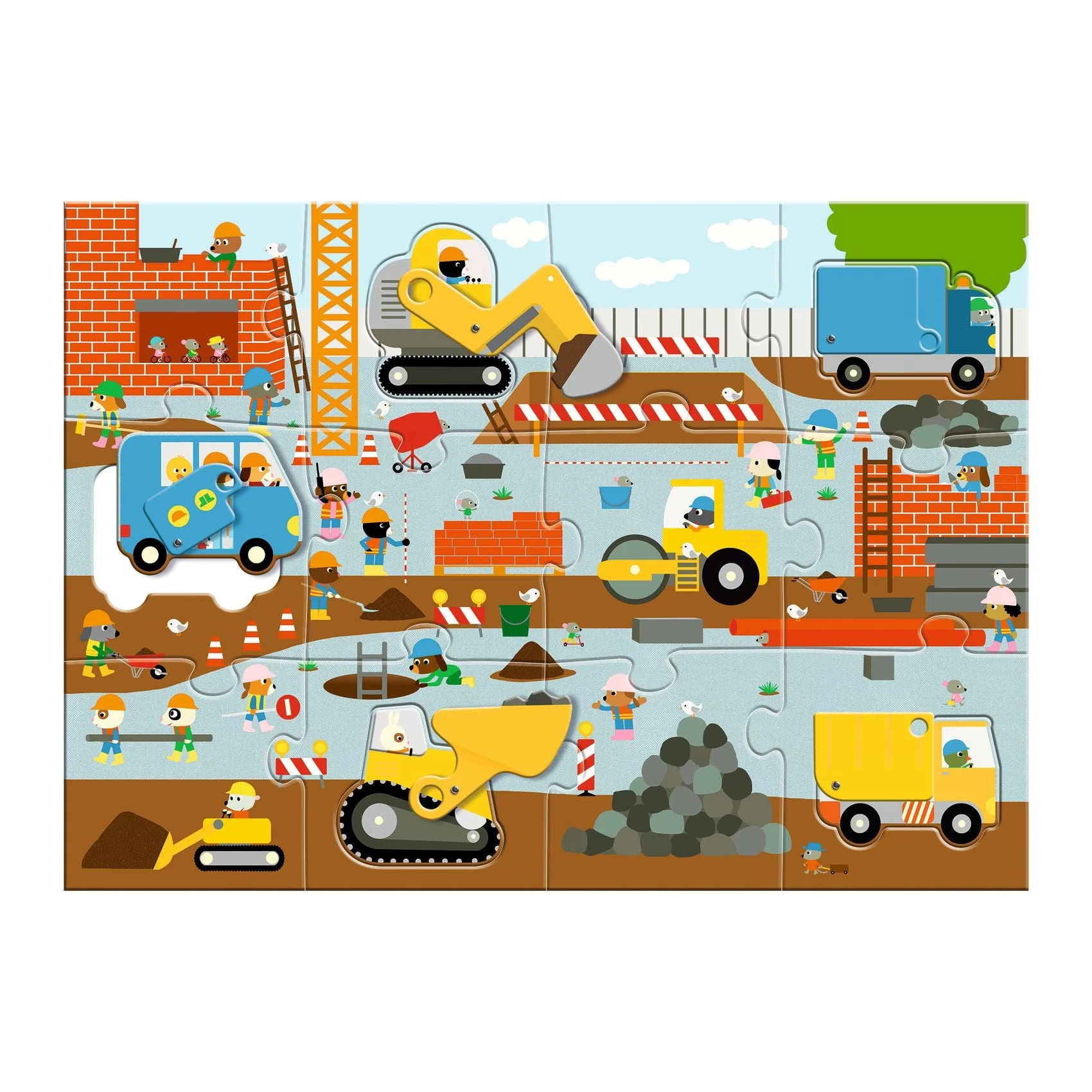 Grote Puzzel De Bouwplaats - 12 + 5 stukjes - Image 3