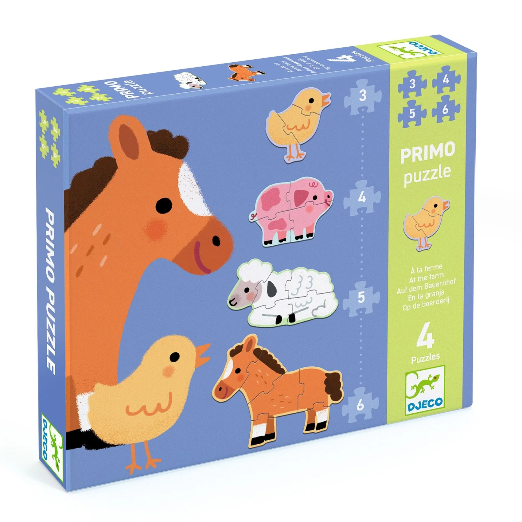 Puzzles Primo Op de boerderij - 3, 4, 5 et 6 stukjes