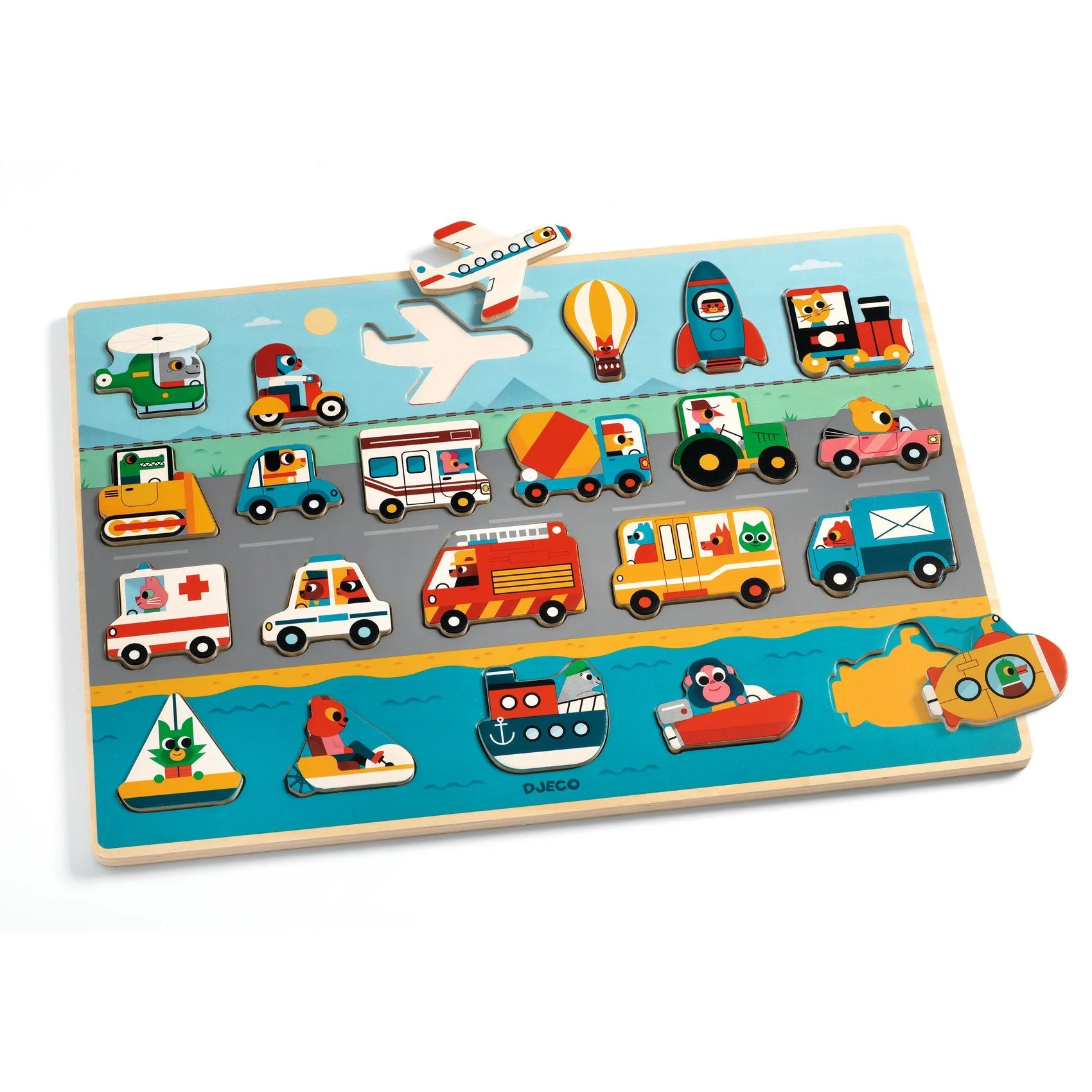 Houten inlegpuzzel Puzzlo Vroom - 22 stukjes - Image 4