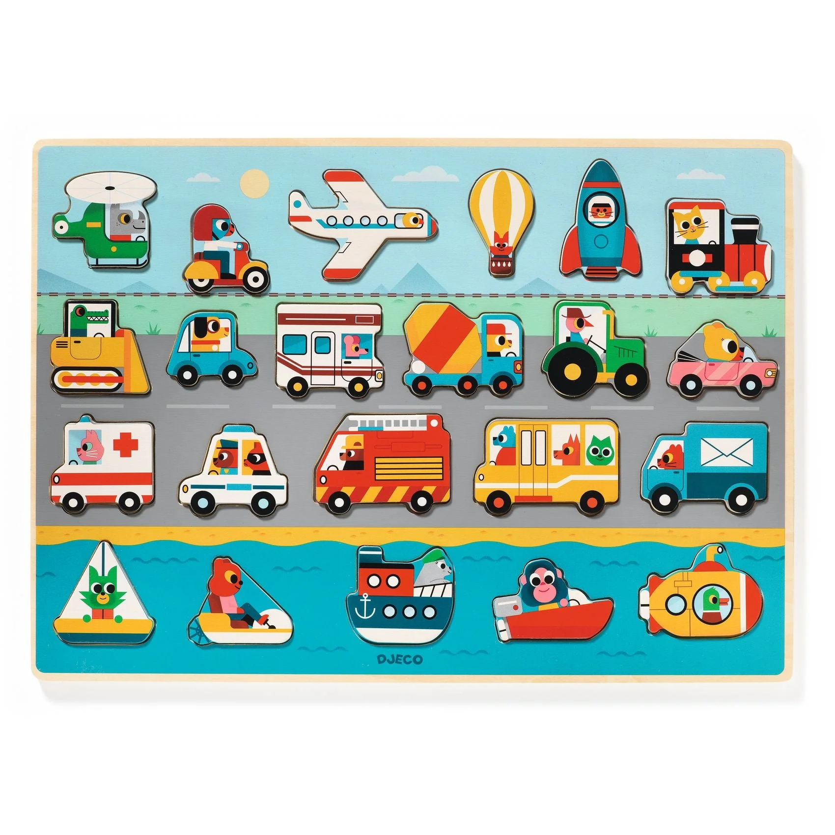 Houten inlegpuzzel Puzzlo Vroom - 22 stukjes - Image 6