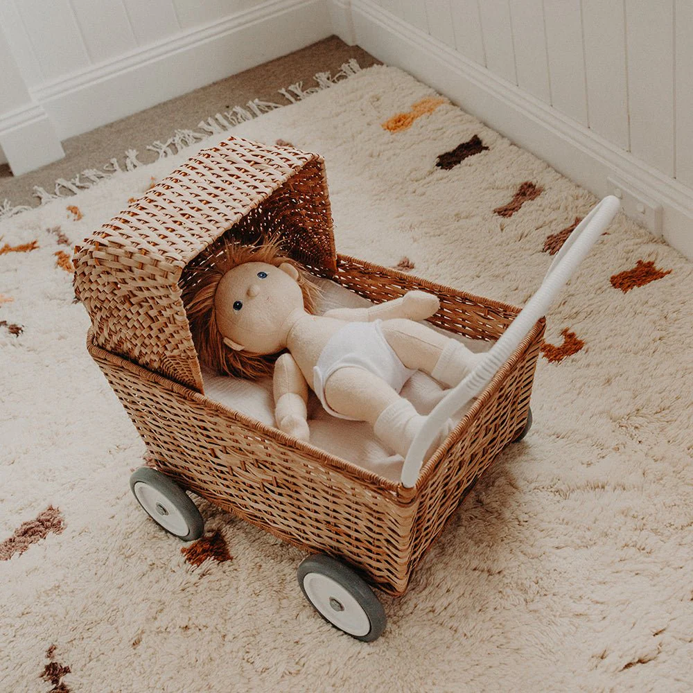 Poppenwagen - Rattan Strolley Natural - Image 6