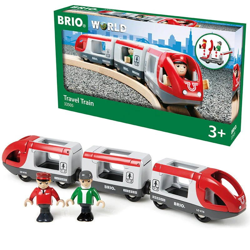Rode Passagierstrein Travel Train met 2 figuurtjes
