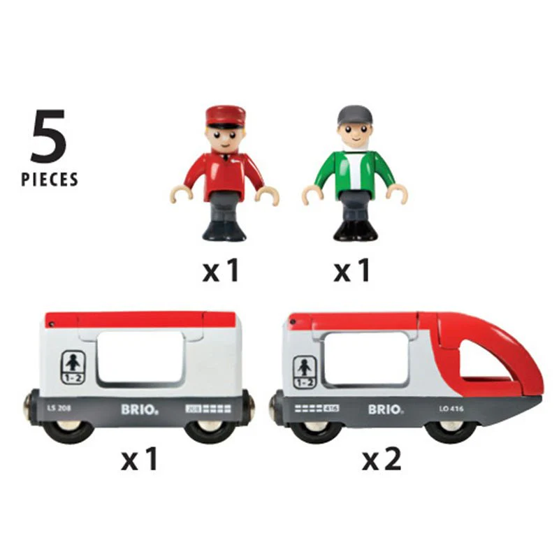 Rode Passagierstrein Travel Train met 2 figuurtjes - Image 6