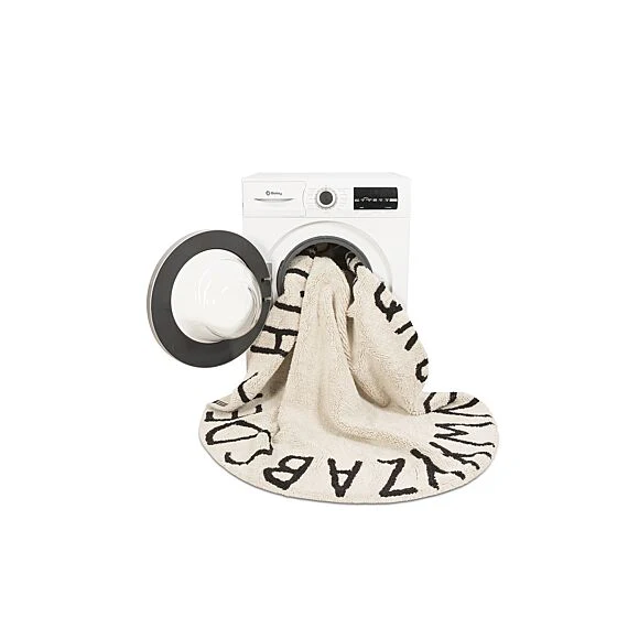 Rond ABC Tapijt Naturel Zwart - 150 cm - Image 9