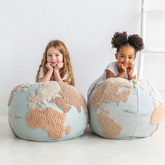 Ronde Poef World Map - 50 x 45 cm - Image 2