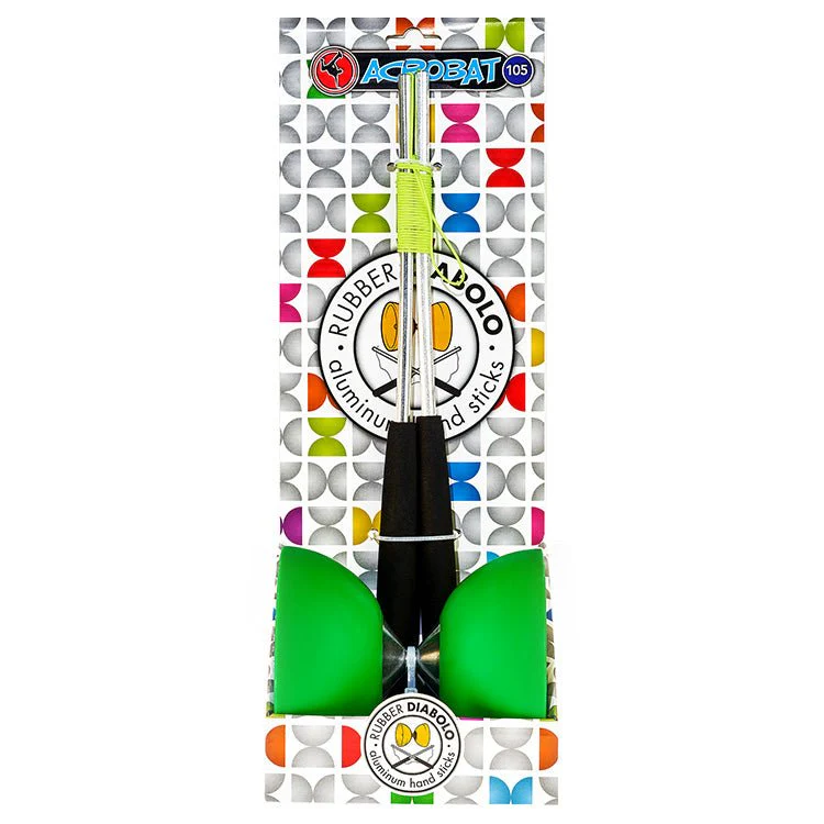 Donker groene diabolo met aluminium stokken