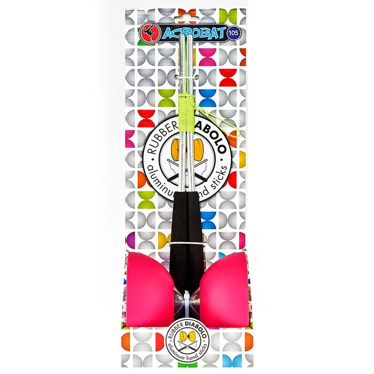 Roze diabolo met aluminium stokken
