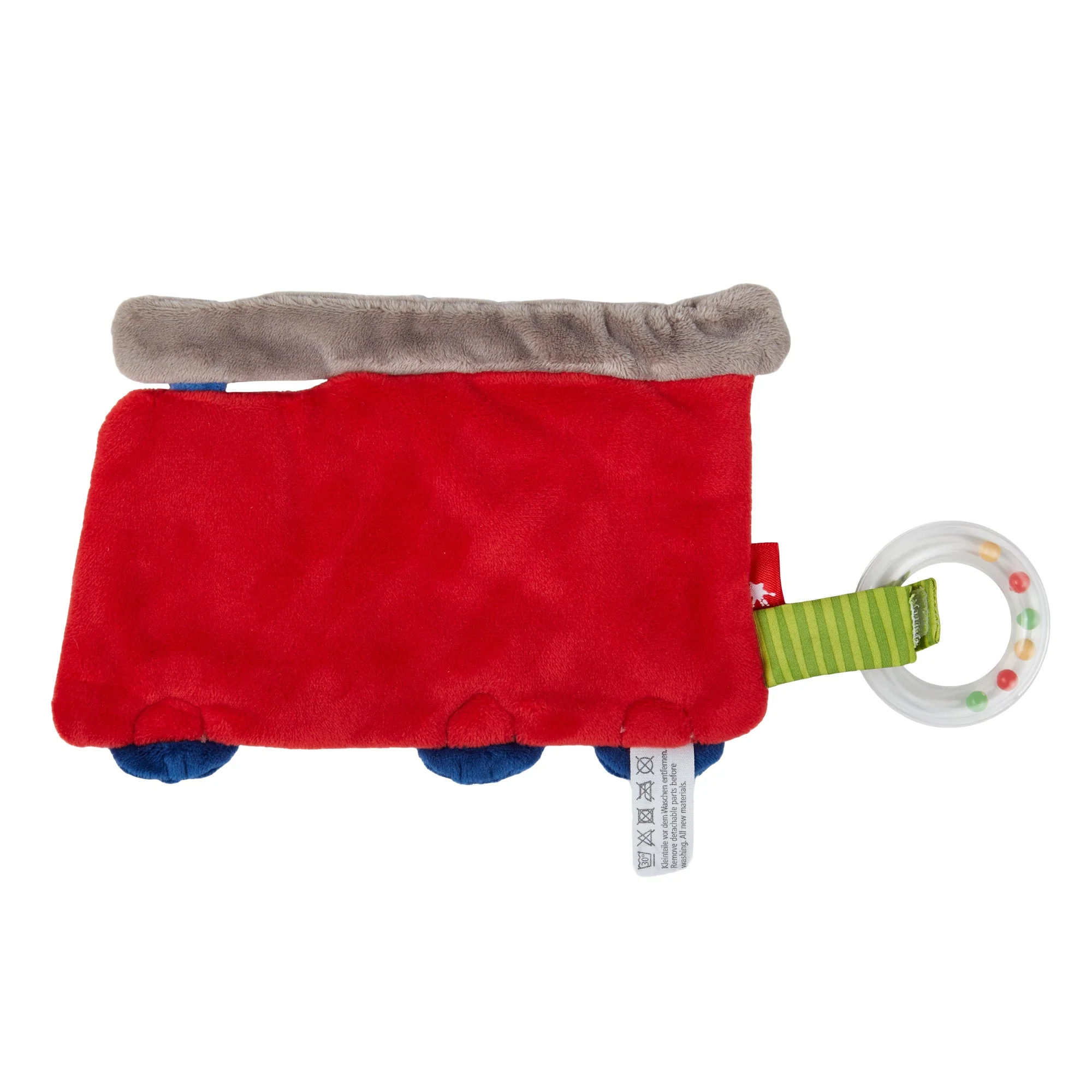 Knuffeldoekje met knisperfolie en bijtring - Brandweerwagen - Image 7