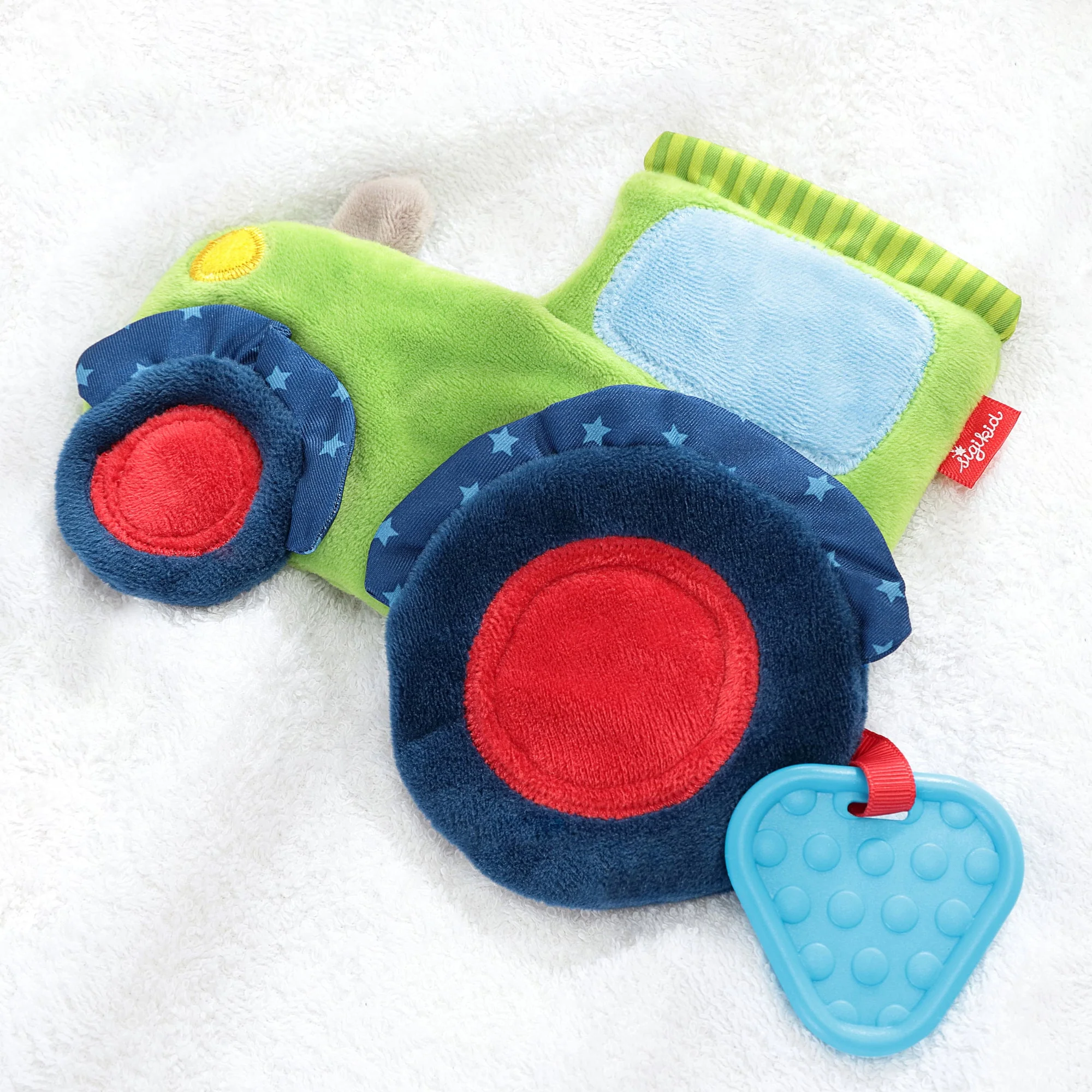 Activiteiten knuffeldoekje met knisperfolie en bijtspeeltje - Tractor - Image 3