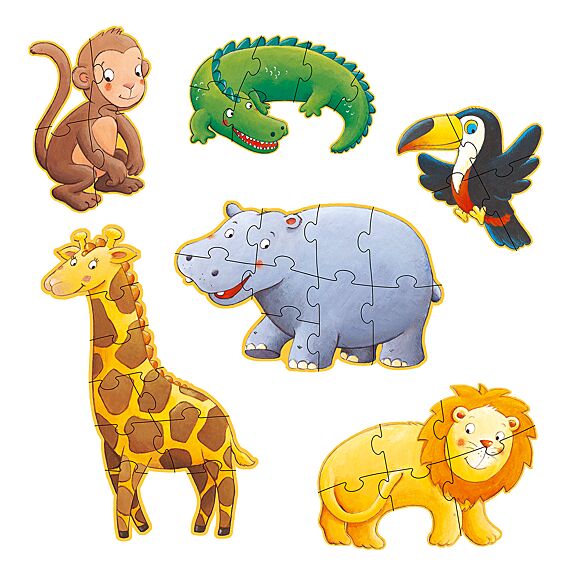 Set met 6 grote puzzels Ouistiti & Vrienden - 4 - 9 Stukjes - Image 4