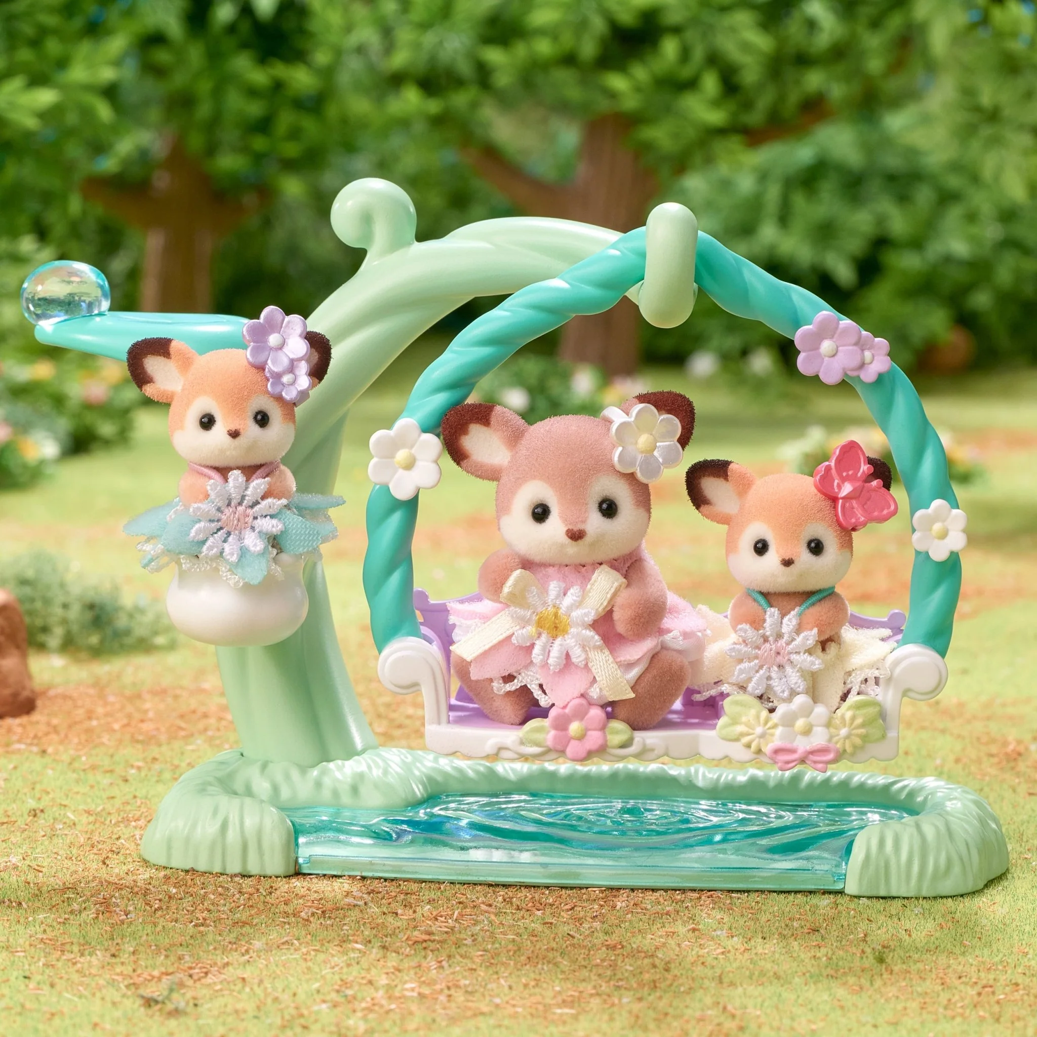Speelfiguren Deer Babies Floral Swing Set - Image 3