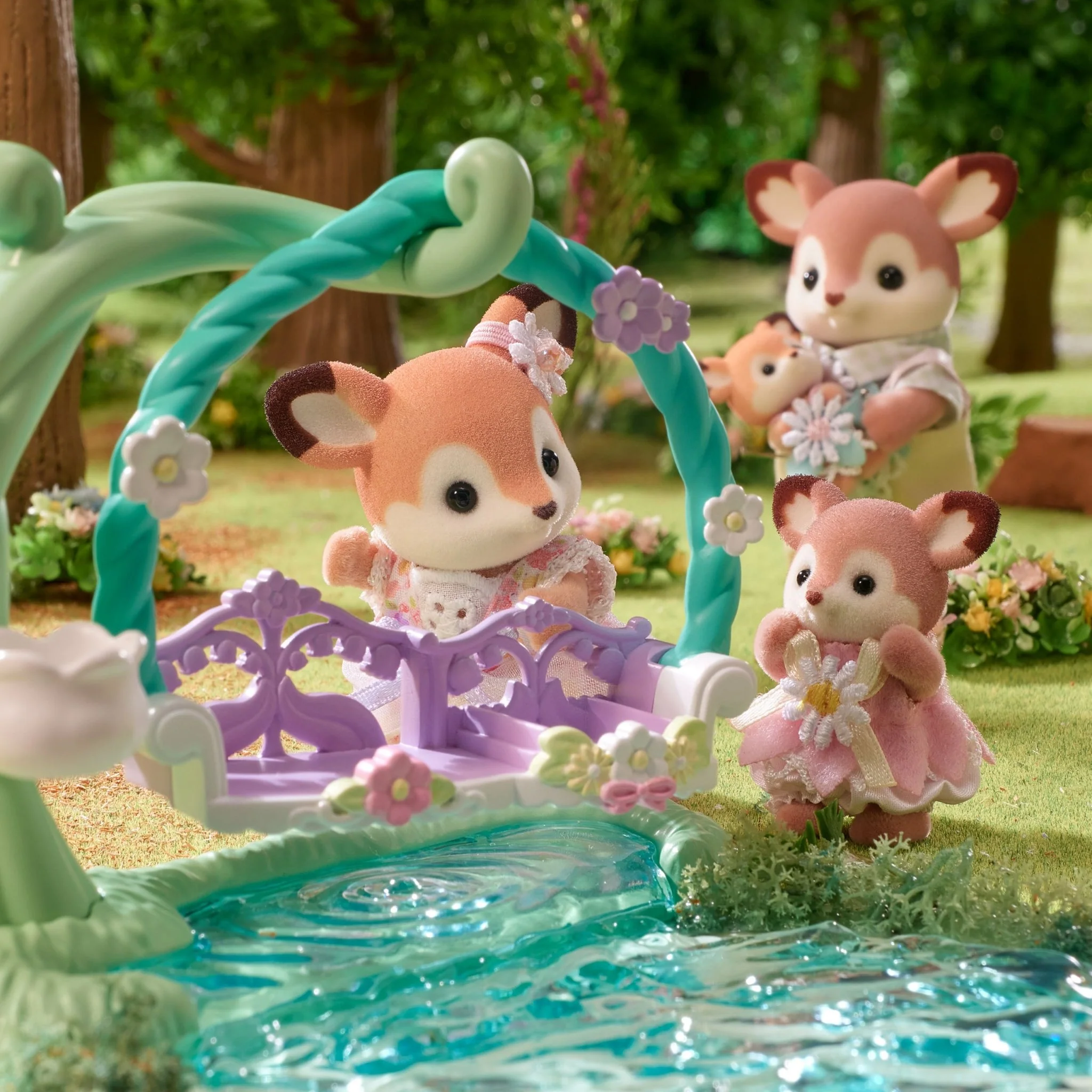 Speelfiguren Deer Babies Floral Swing Set - Image 5