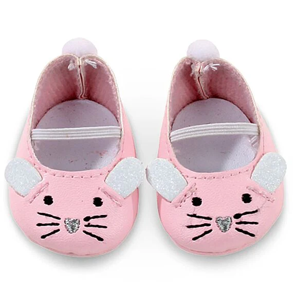 Poppenschoentjes Mouse voor babypoppen 30-33 cm