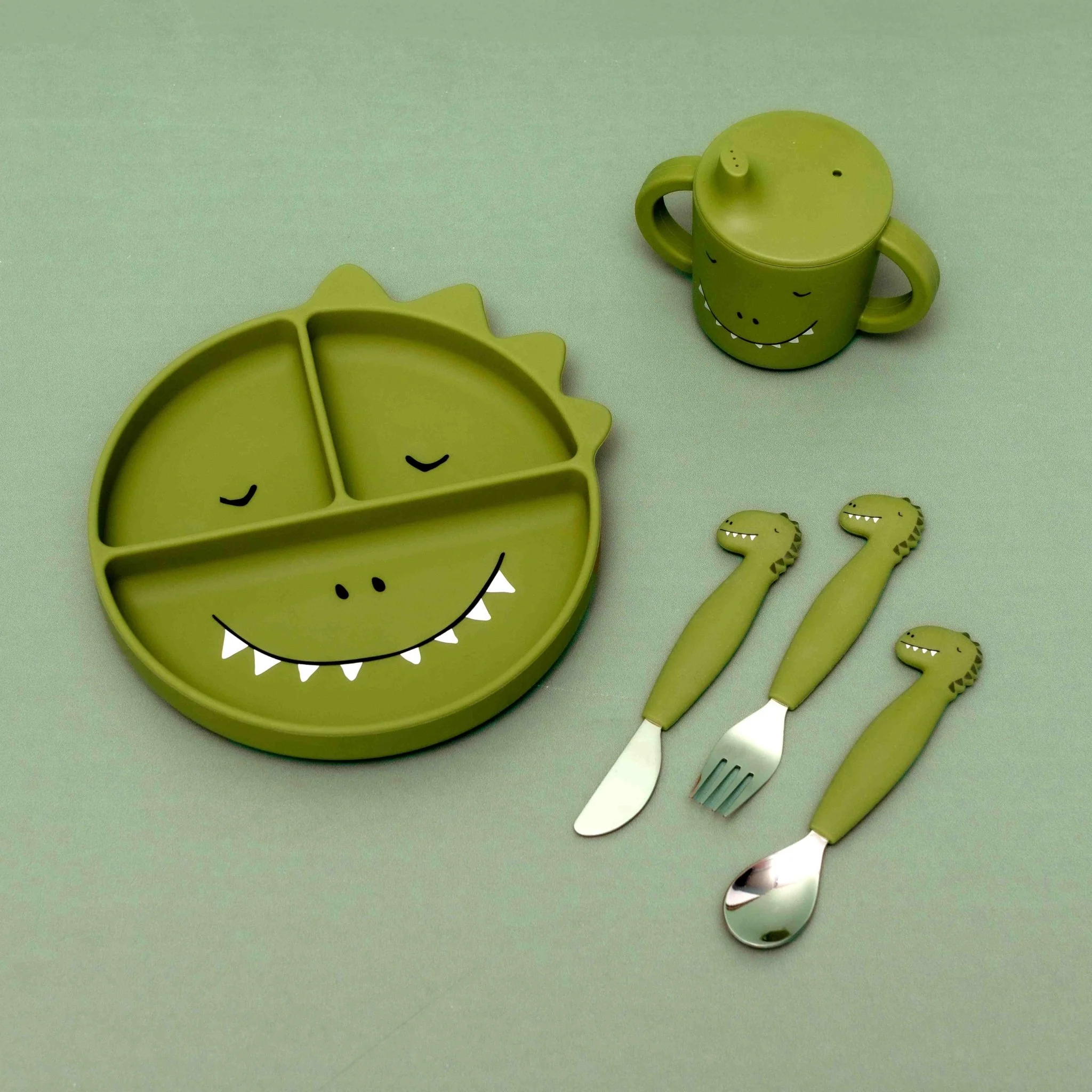 Siliconen Eetset 3 Stuks - Mr. Dino - Image 2