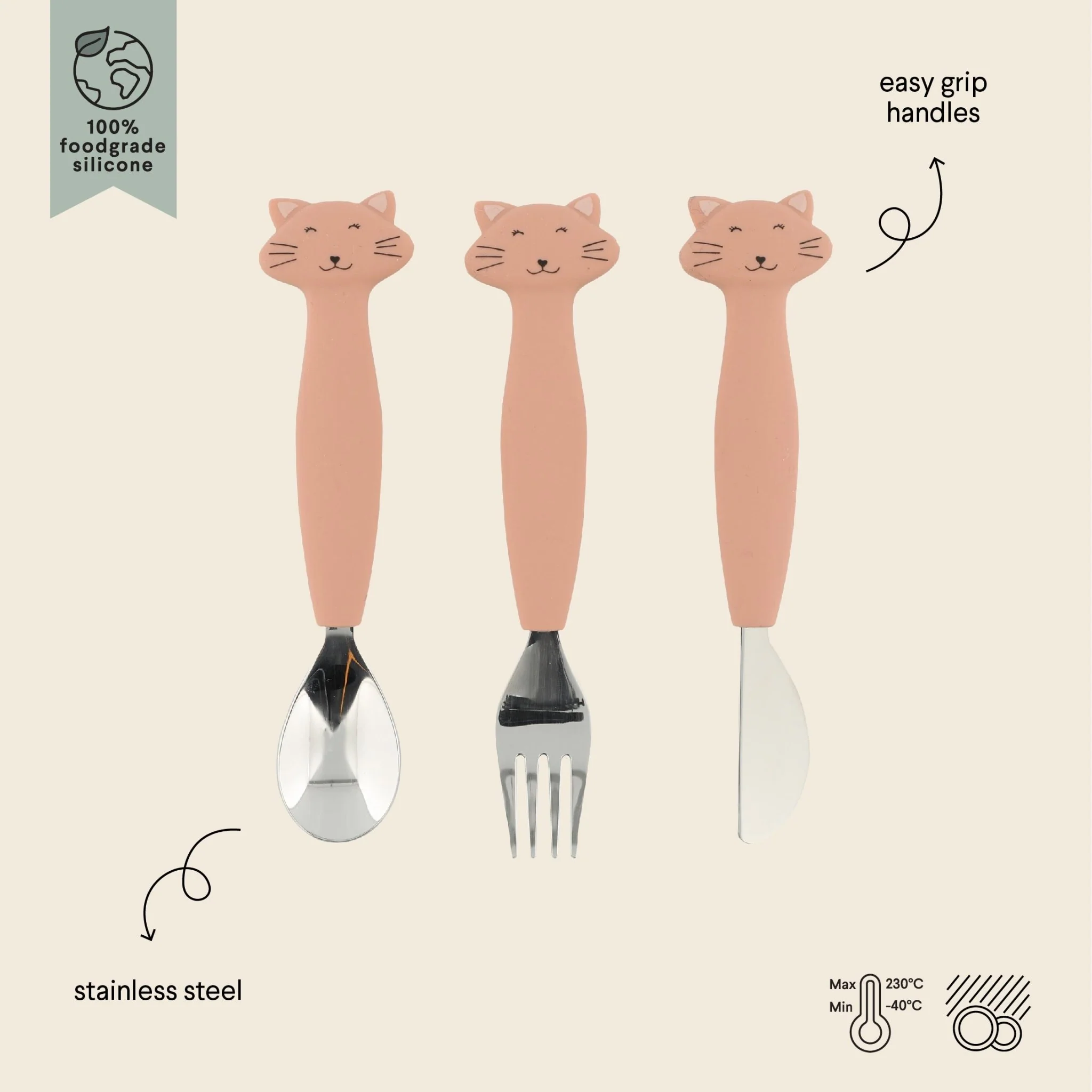 Siliconen Eetset 3 Stuks - Mrs. Cat - Image 3