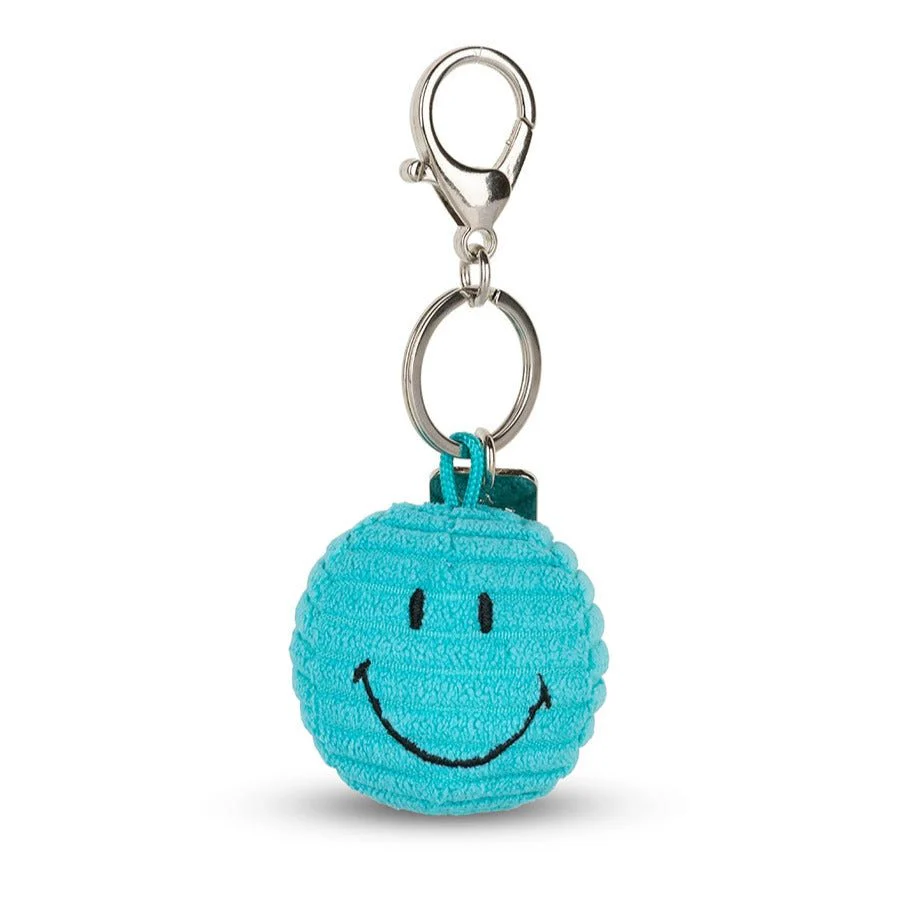 Sleutelhanger Smiley Keychain ECO Corduroy Teal - 4,5 cm