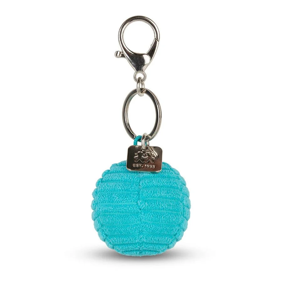 Sleutelhanger Smiley Keychain ECO Corduroy Teal - 4,5 cm - Image 3