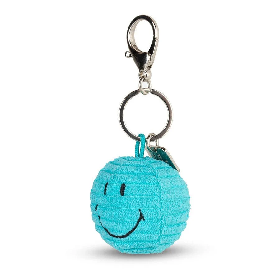 Sleutelhanger Smiley Keychain ECO Corduroy Teal - 4,5 cm - Image 4