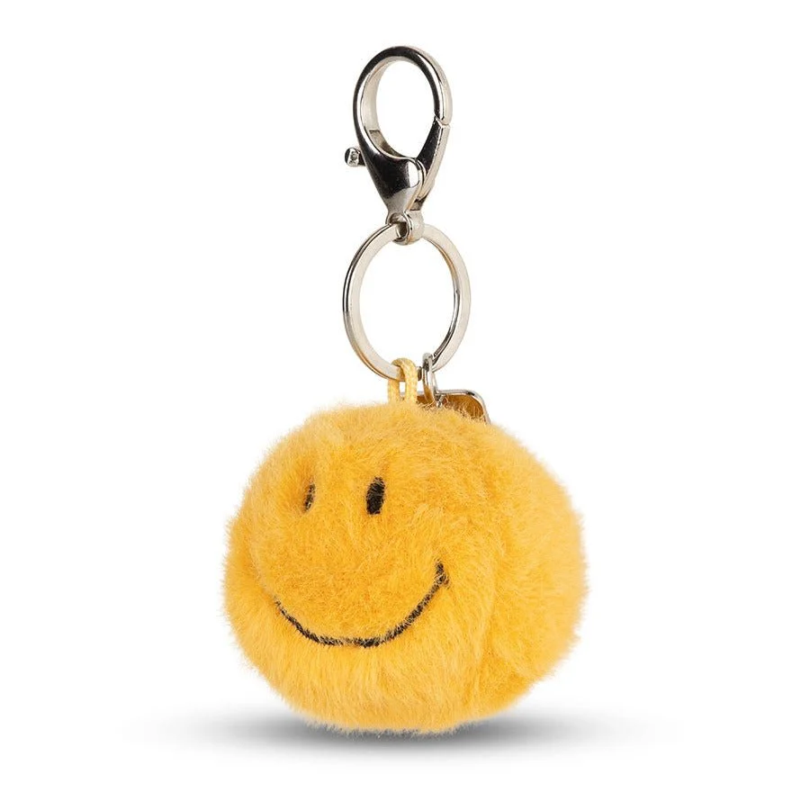 Sleutelhanger Smiley Keychain ECO Fuzzy Yellow - 5,5 cm - Image 2