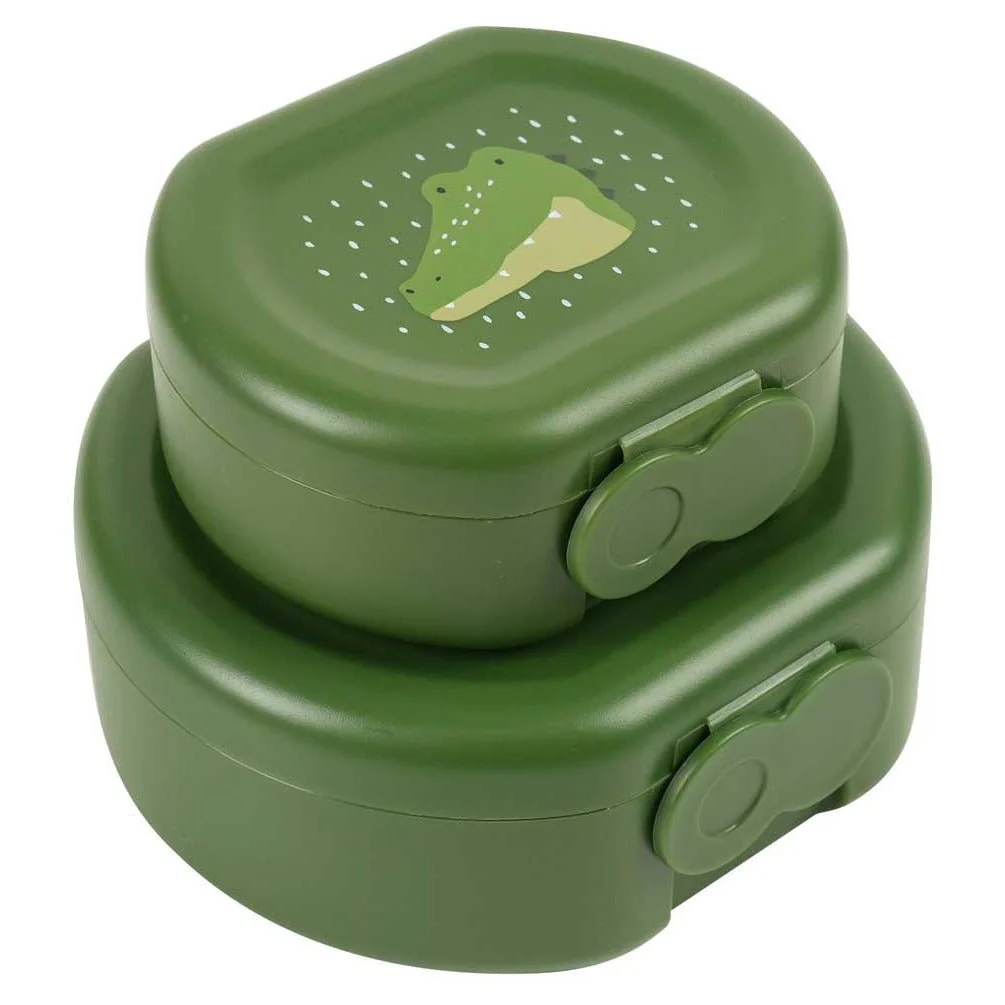 Snackdoosjes met clip Mr. Alligator - set van 2