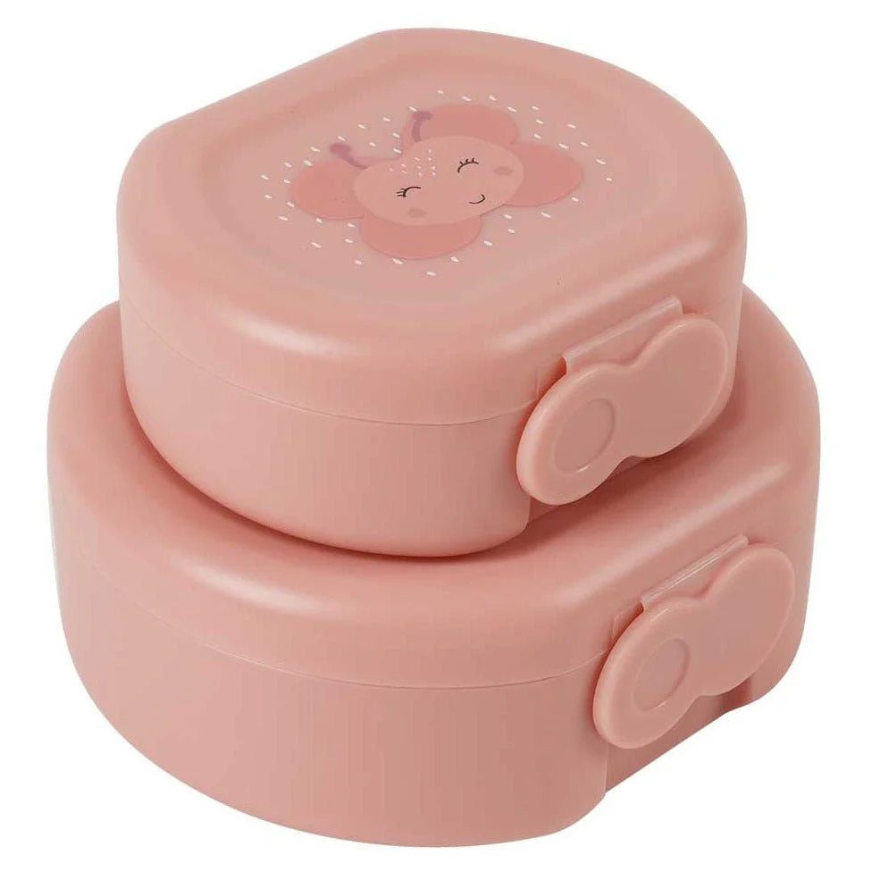 Snackdoosjes met clip Mrs. Butterfly - set van 2