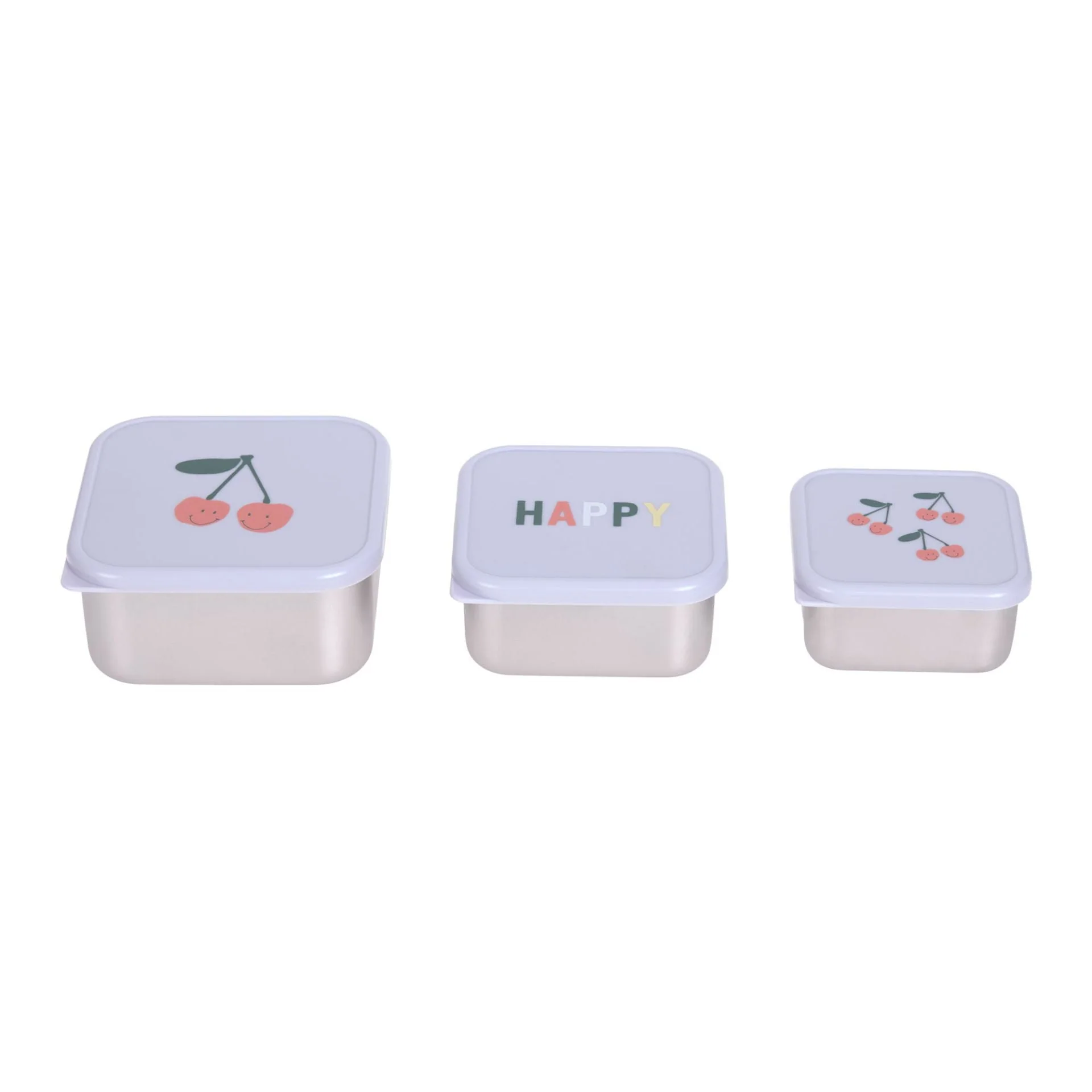 Stalen Snackdozen Happy Fruits Cherry - set van 3 - Image 6
