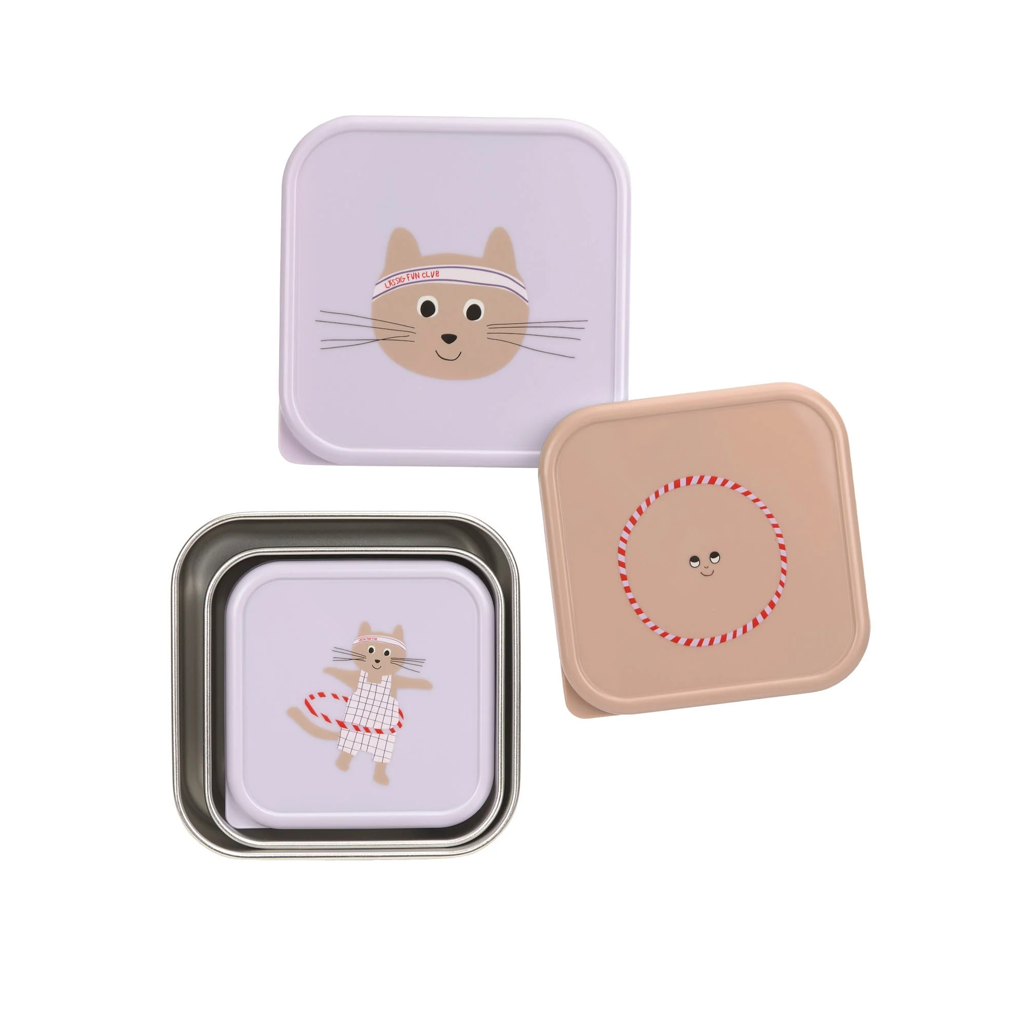 Stalen snackdozen Tiny Team Cat - set van 3 - Image 5