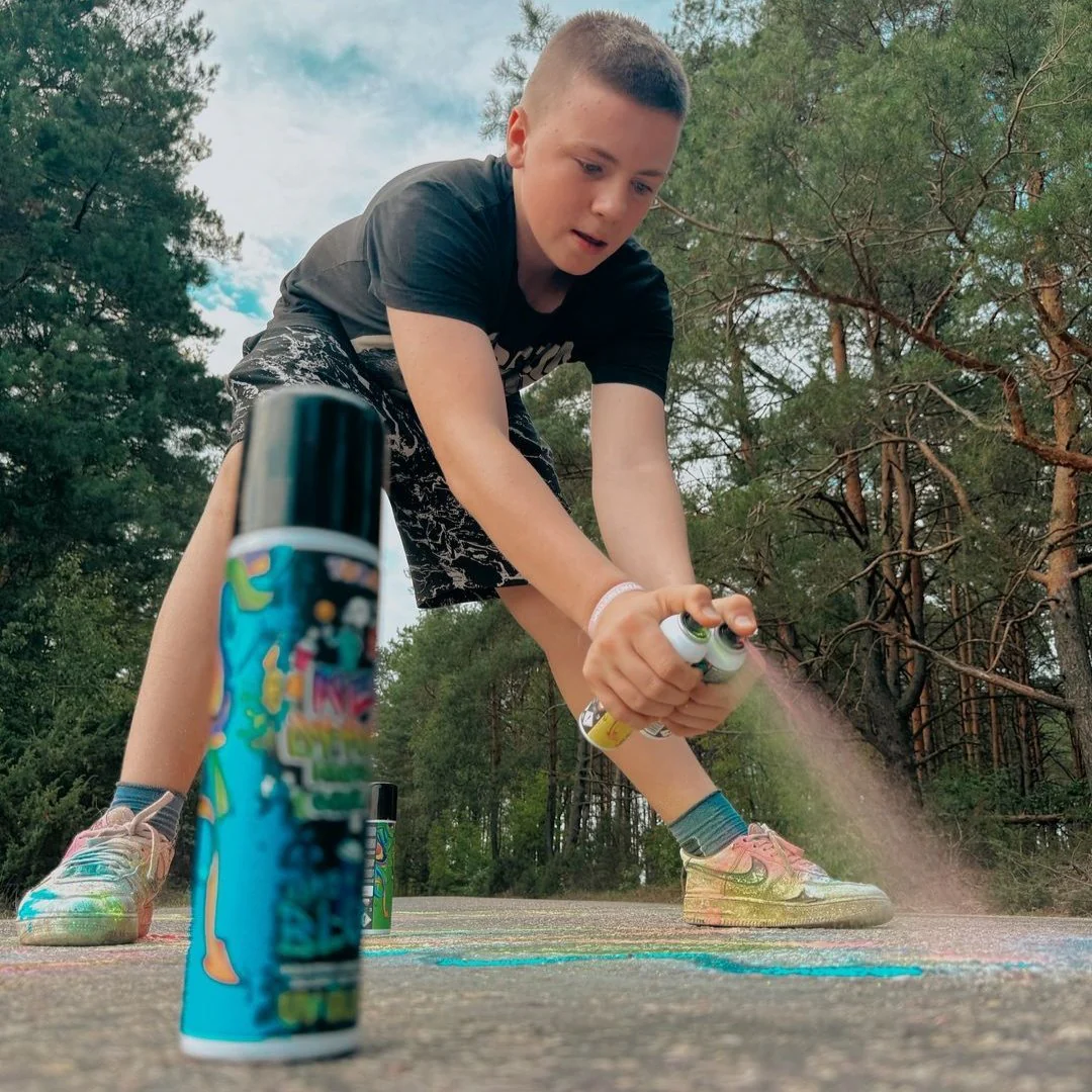 Spuitbus met stoepkrijt Neo Chalk Spray – 150 ml - Blauw - Image 2