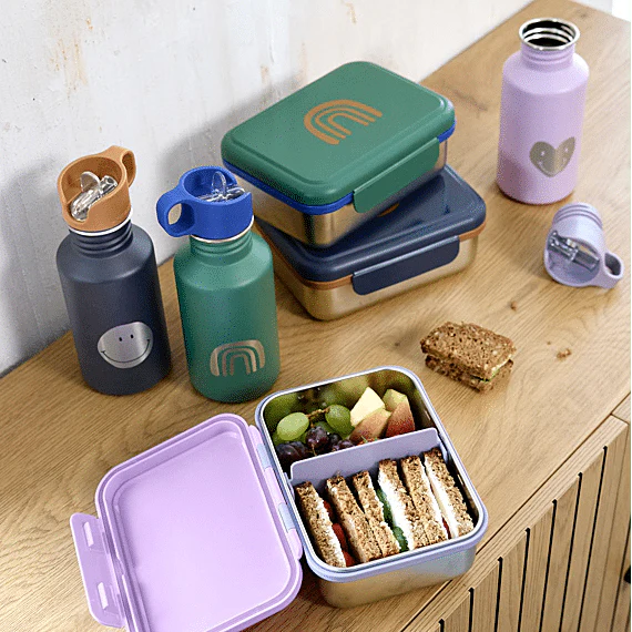 Stalen Brooddoos - Lunchbox Stainless Steel Little Gang Heart Lilac - Image 4