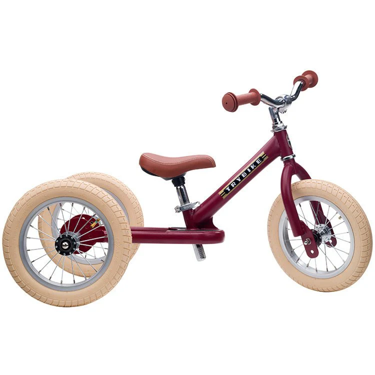 Stalen Driewieler Trybike 2-in-1 Steel Bike Vintage Red New Matt - Image 7