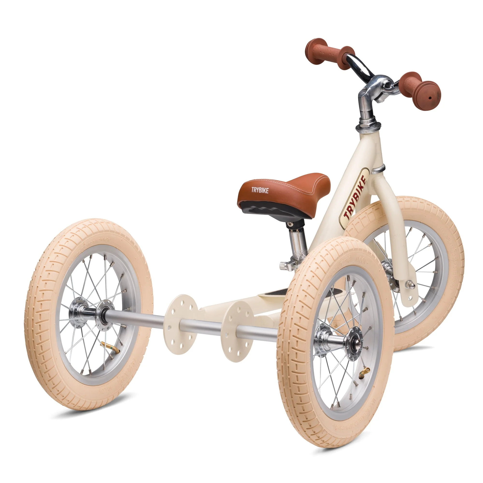 Stalen Driewieler Trybike 2-in-1 Steel Bike Vintage Matt Cream - Image 3