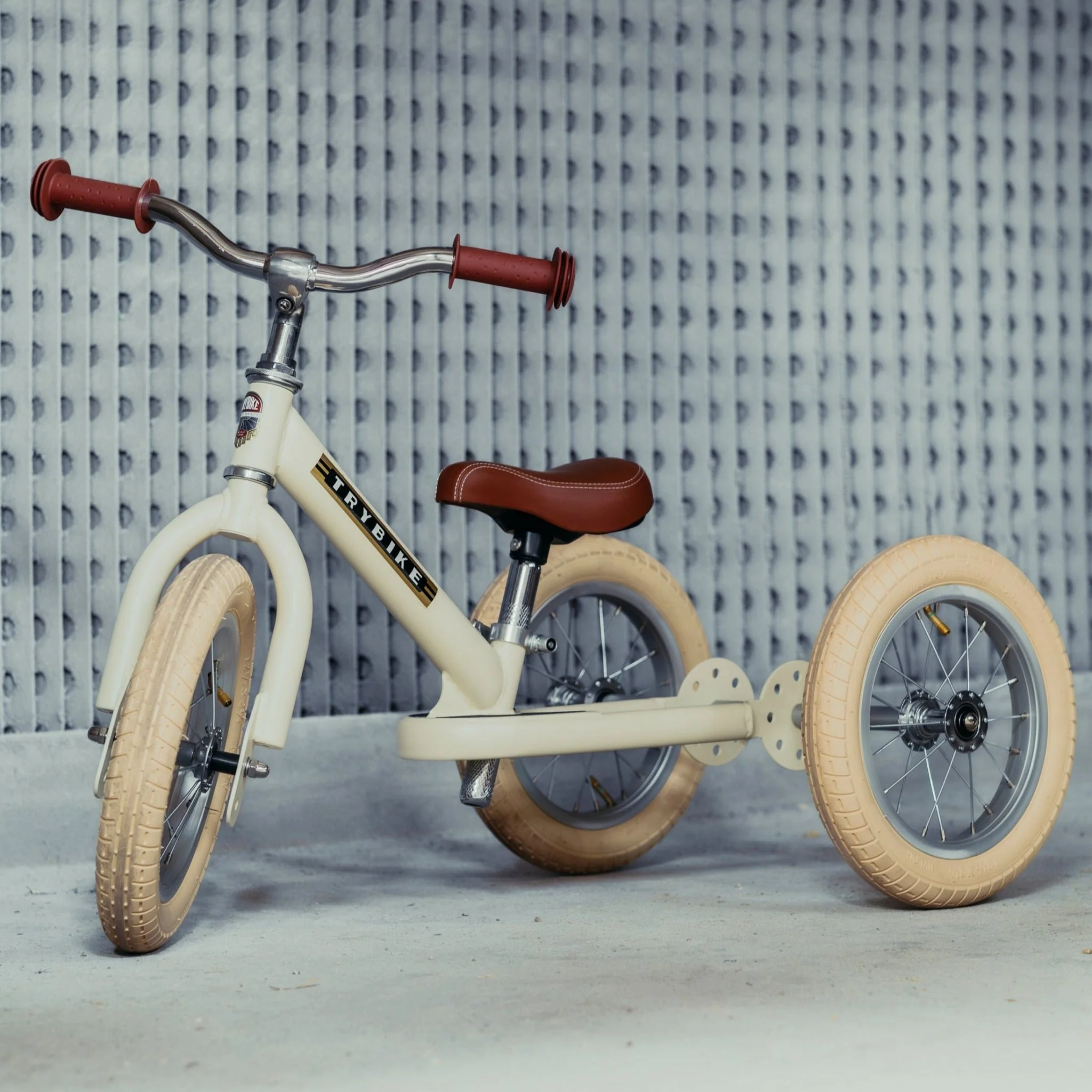 Stalen Driewieler Trybike 2-in-1 Steel Bike Vintage Matt Cream - Image 6