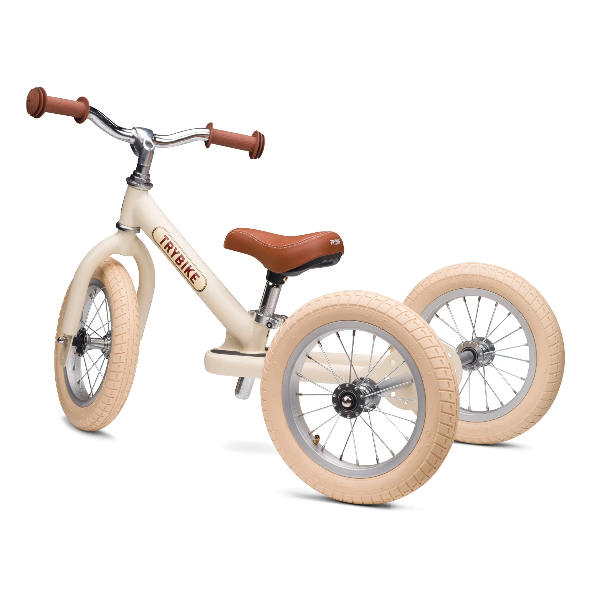 Stalen Driewieler Trybike 2-in-1 Steel Bike Vintage Matt Cream - Image 7