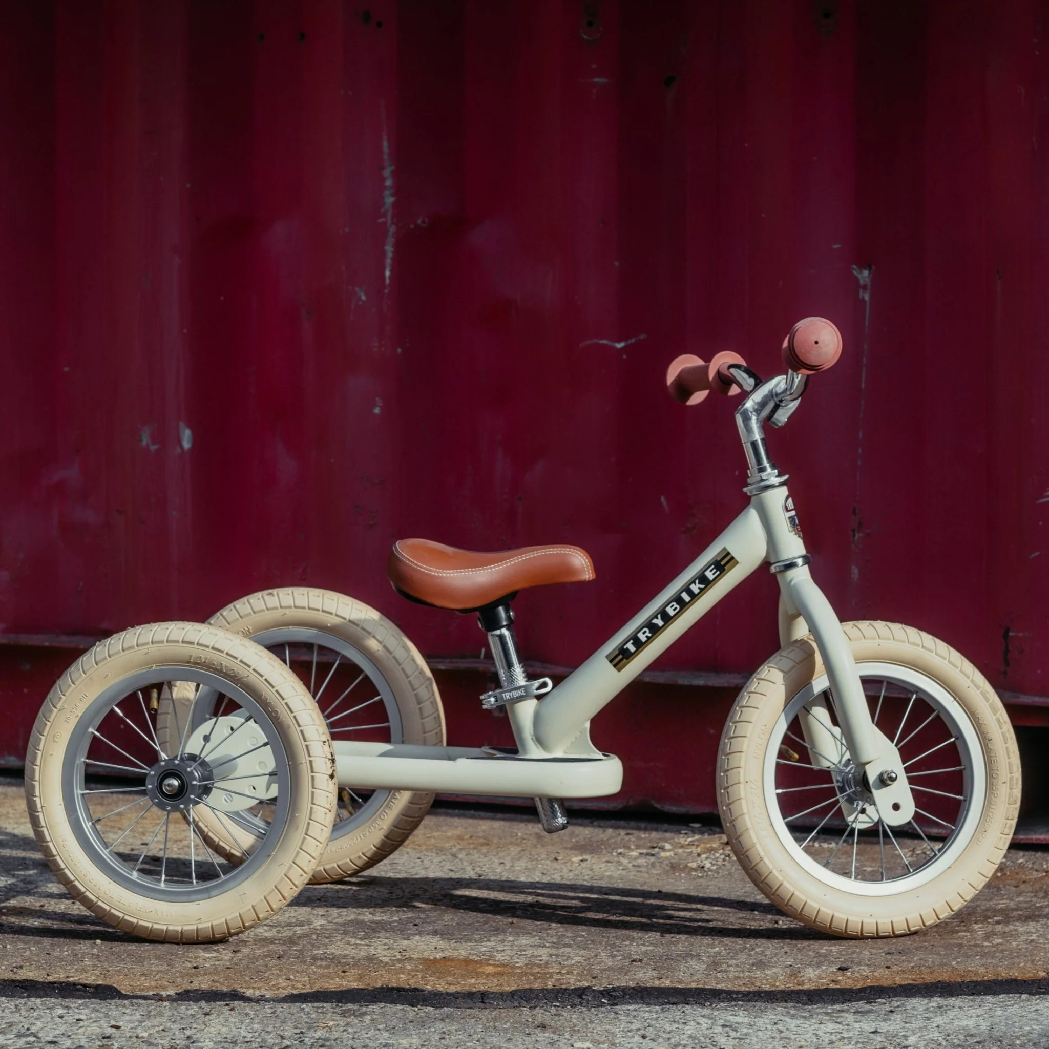 Stalen Driewieler Trybike 2-in-1 Steel Bike Vintage Matt Cream - Image 9