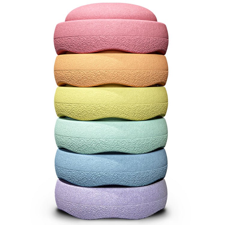 Stapelstein® Grow Rainbow Pastel - set van 6 XL stenen