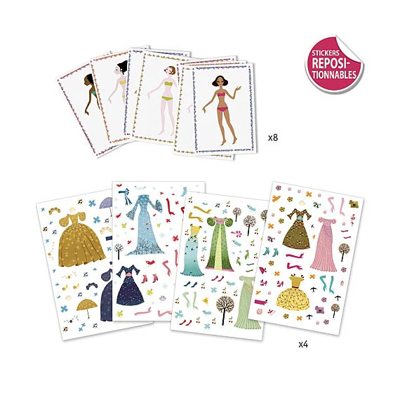 Aankleedpopjes met herbruikbare stickers - Jurken In 4 Seizoenen - Image 5