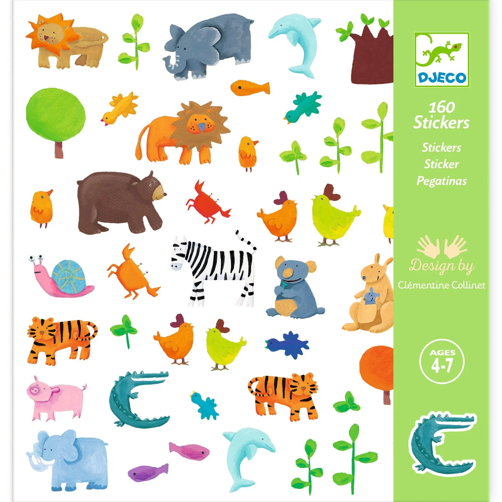 Set van 160 stickers - Dieren