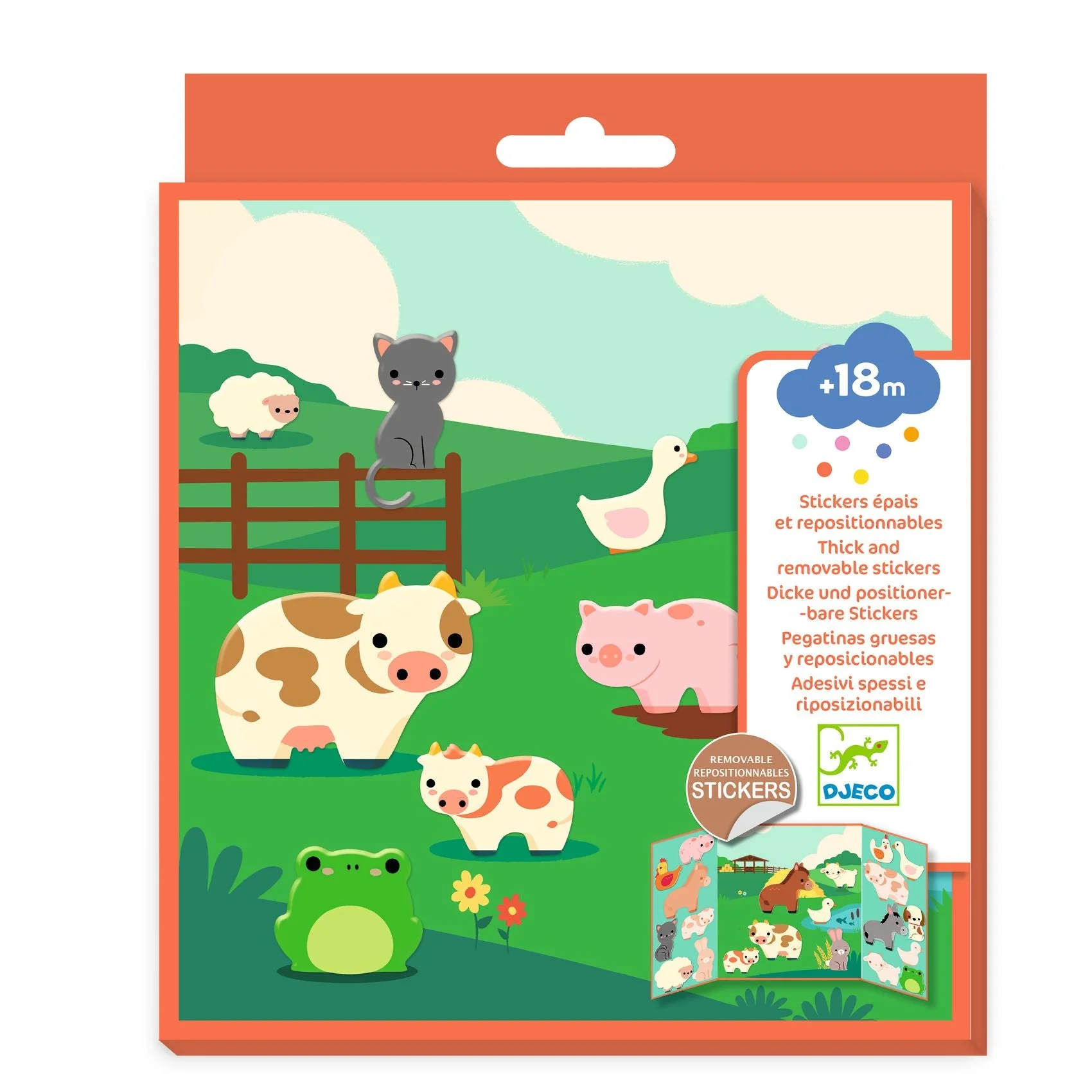 Dikke herpositioneerbare stickers - Boerderijdieren