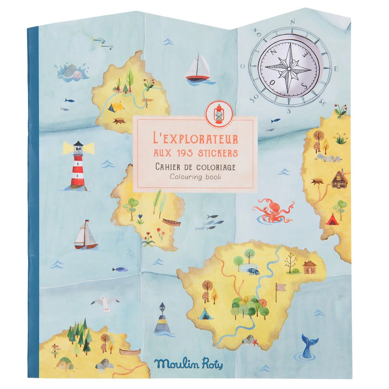 Kleurboek met 195 stickers L'Explorateur - Le jardin du Moulin